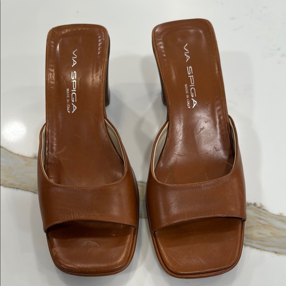 Via Spiga Women's Tan Leather Sandals